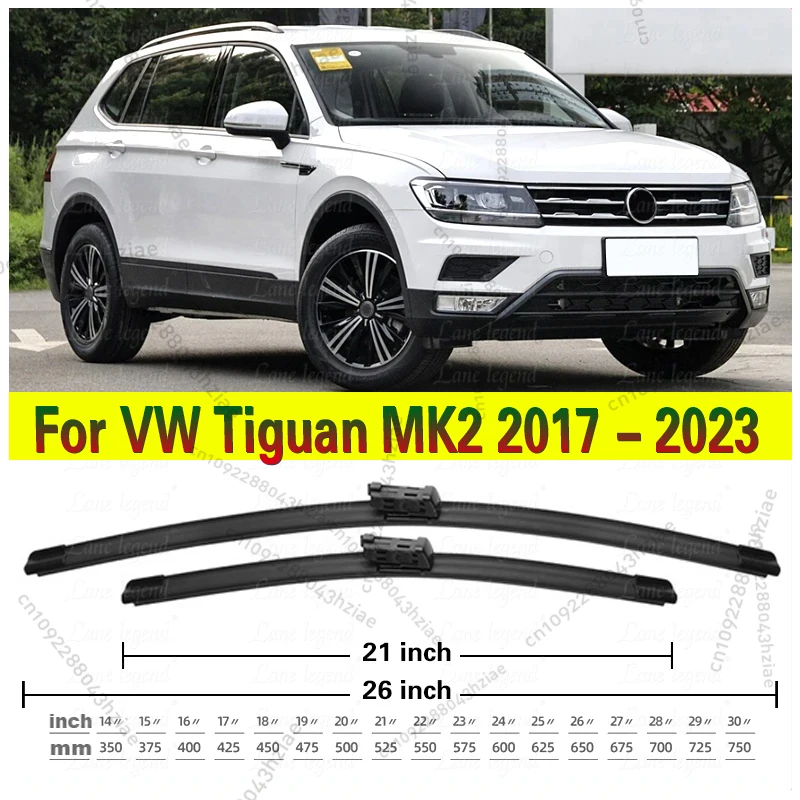 Wiper Front Wiper Blades Set For VW Tiguan MK2 2017 - 2023 2018 2019 2020 2021 Windshield Windscreen Window 26