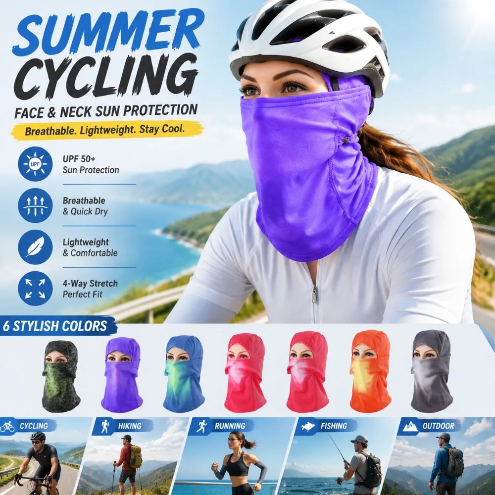 

Caps Cycling Balaclava Full Face Ski Cover Bicycle Hat Windproof Breathable Anti-UV Motocross Motorcycle Helmet Liner Hats