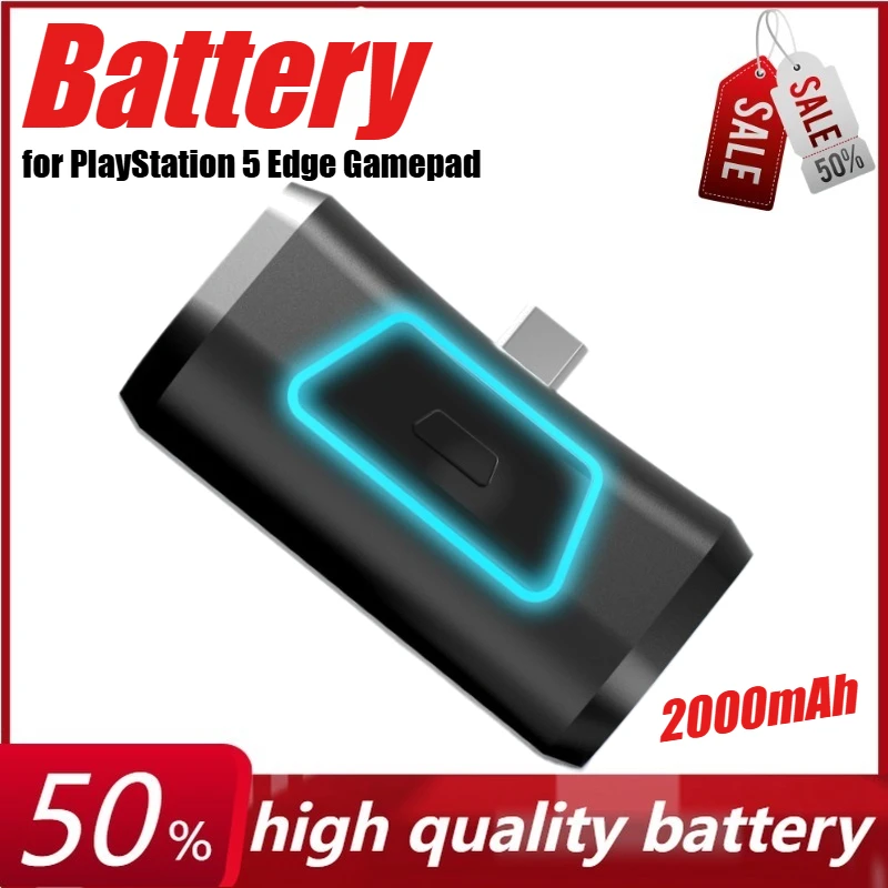 

2000mAh Rechargeable Game Controller Battery Pack for PS5 Gamepad Power Bank Wireless Charging for PlayStation 5 Edge Gamepad