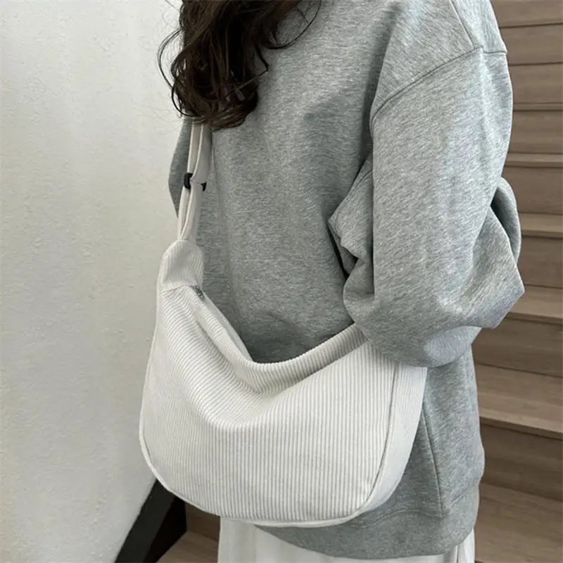 

Solid Color Crossbody Bag Fashion Korean Casual Shoulder Large Capacity Lazy Style Handbag Women
