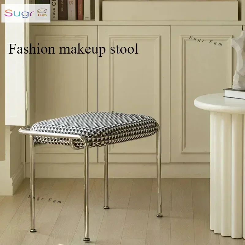 

Portable Dressing Dining Stools Removable Luxury Steel Art Soft Bag Shoe Changing Stool Cafe Creative Banquinho Home Furniture