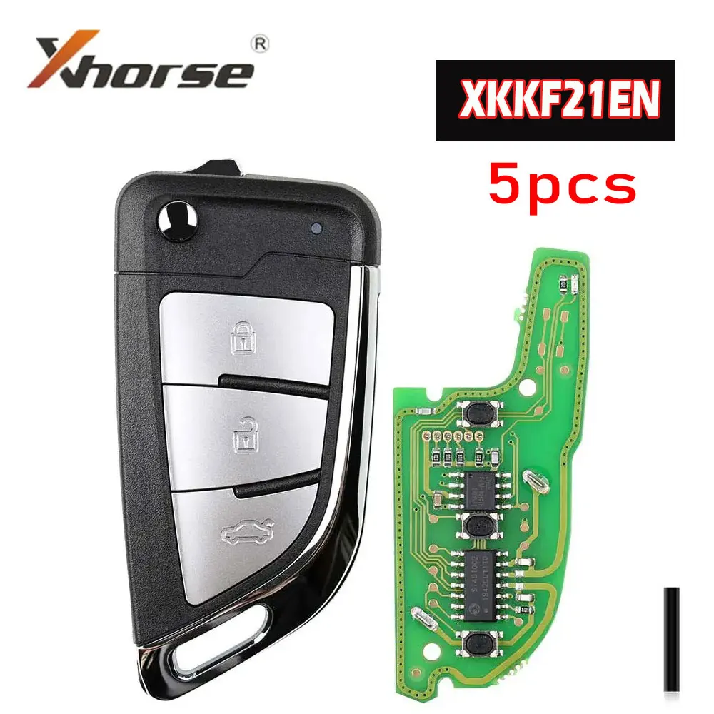 

5PCS Xhorse XKKF21EN Universal VVDI Wire Remote Key 3 Buttons Car Remote Key for VVDI VVDI2 Key Tool English Version