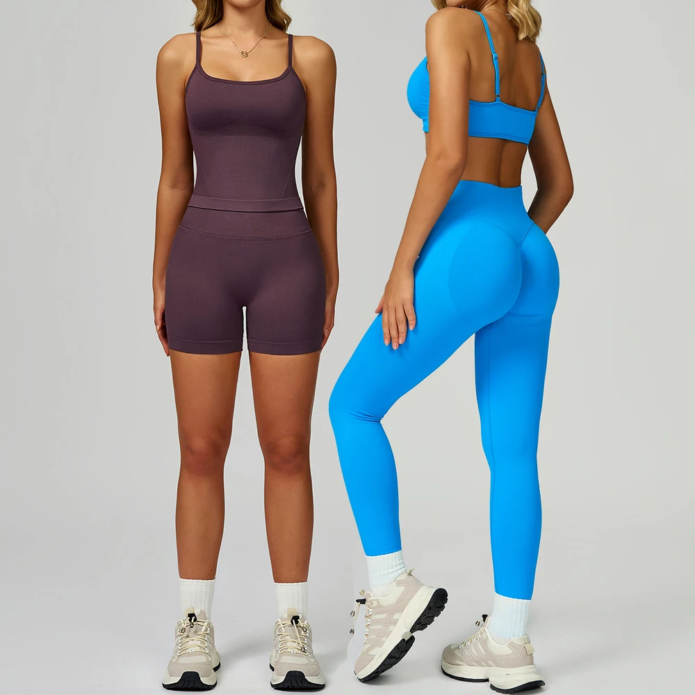 

Seamless Yoga Set 2PCS Gym Workout Clothes Sportswear Women Tracksuits Fitness Outfits Sports Bra Leggings Athletic Wear