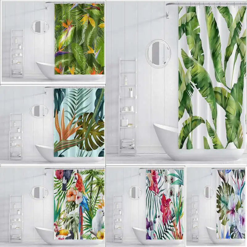 Add a Touch of Nature to Your Bathroom with this Tropical Rainforest Shower Curtain  Waterproof and Mildew Resistant