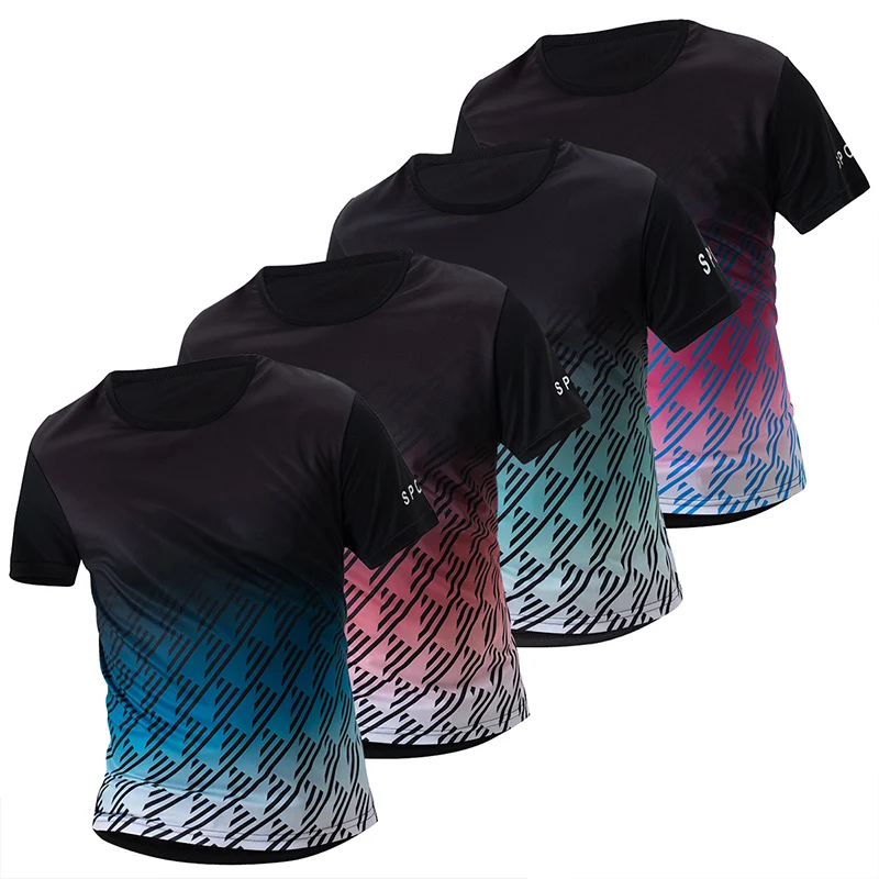 

Men's Short Sleeved Spring/Summer Youth Gradient Printed T-Shirt Breathable Sporty Comfortable Home Wear Fashionable Top