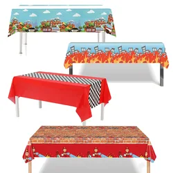 Firefighter Table Covers Fire Truck Birthday Party Tablecloth Plastic Tablecloth Boy Birthday Decor Fireman Theme Party Supplies