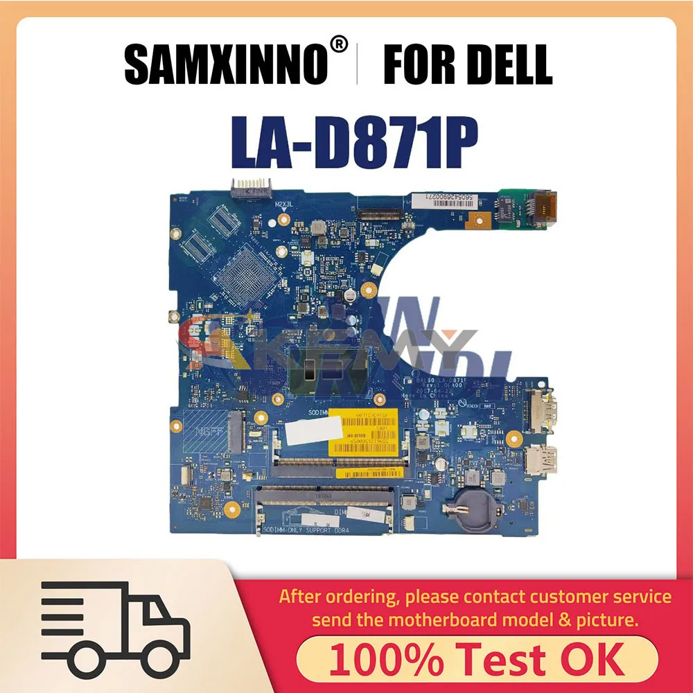 Laptop Motherboard For DELL Inspiron 5566 5468 BAL60 CN-0J922J CN-02PX9P LA-D871P Notebook Mainboard i3 i5 i7 6th 7th CPU