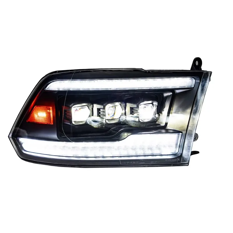 

Для Dodge Ram 1500 2009-2018 Автомобильная передняя фара, обновленная H7 светодиодная фара с тремя линзами в сборе, мигающий сигнальный свет, лучшие аксессуары