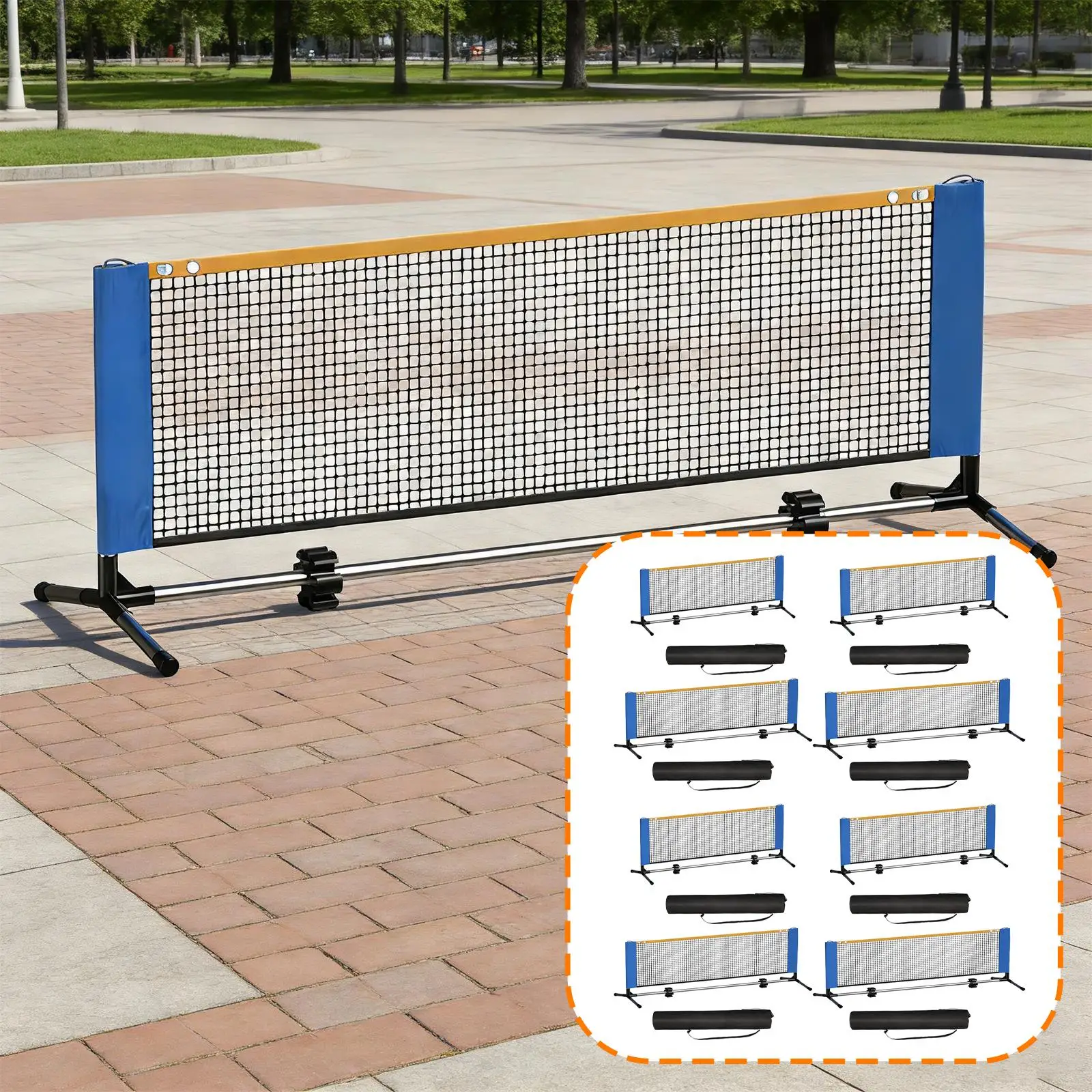 Heavy Duty Pickleball Net Set Easy Assembly Practice System for Driveway Tournament Outdoor Indoor Activities