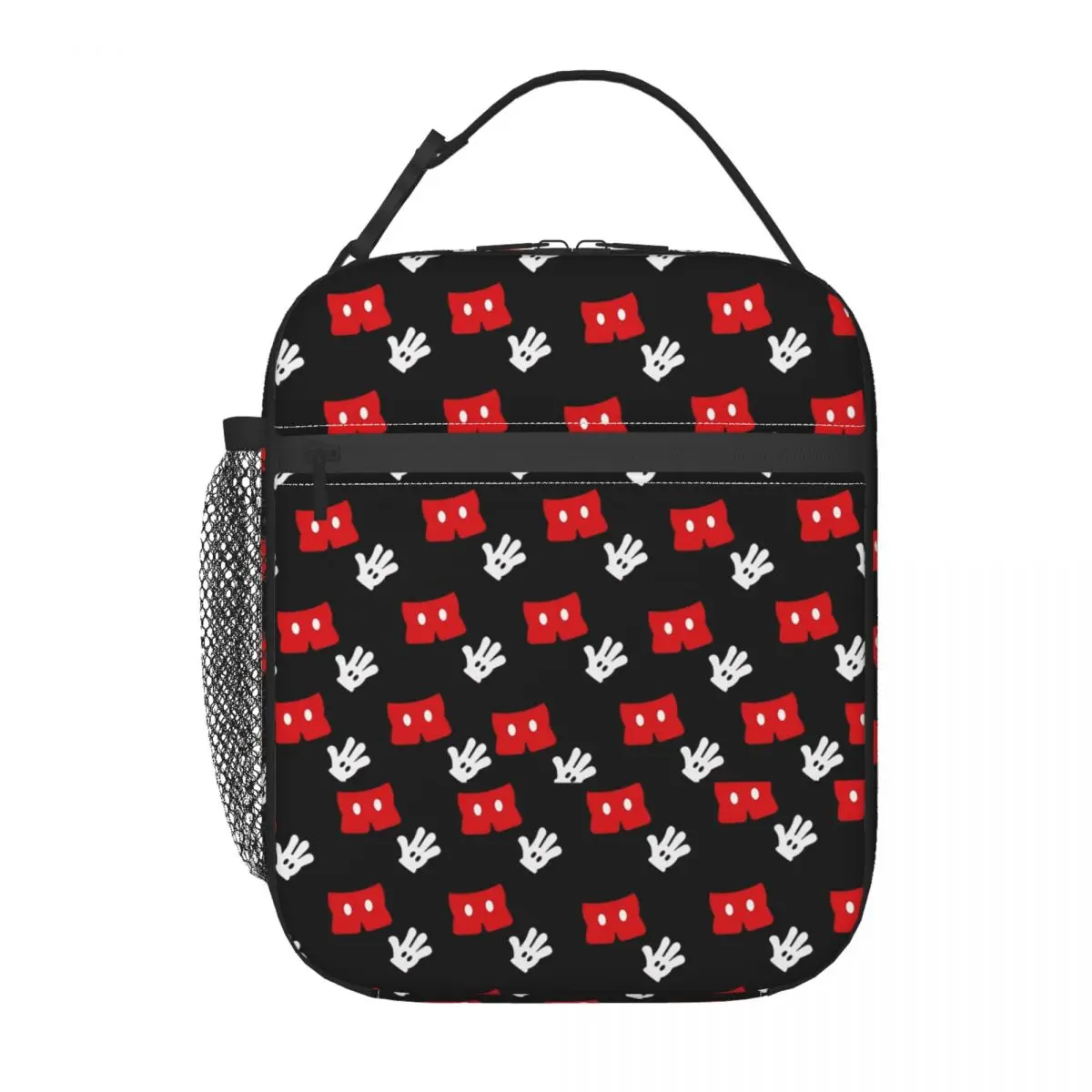 Cartoon Minnie Red Pink Polka Dot Bow Resuable Lunch Box for Women Leakproof Mouse Cooler Thermal Food Insulated Lunch Bag