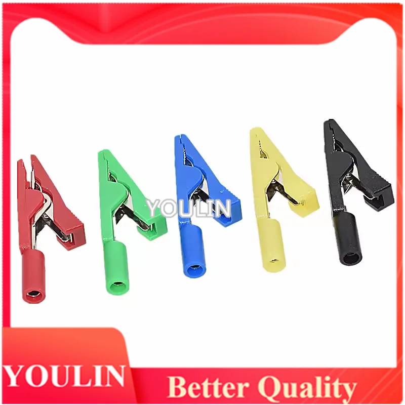 Alligator Clips for Car, Battery Test Lead, Crocodile Clips, Caravan, Van, 10PCs, 2mm, 10A, 43mm