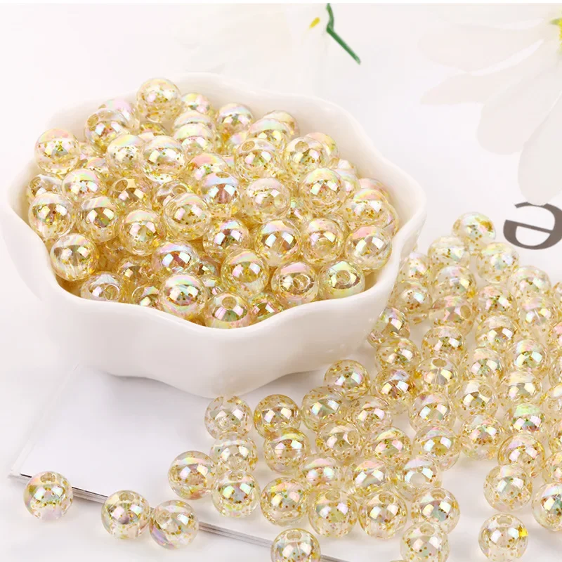 25-1000pcs 4/6/8/10/12mm AB Color Clear Loose Round Transparent Spacer Bead DIY Bracelet Material E1222