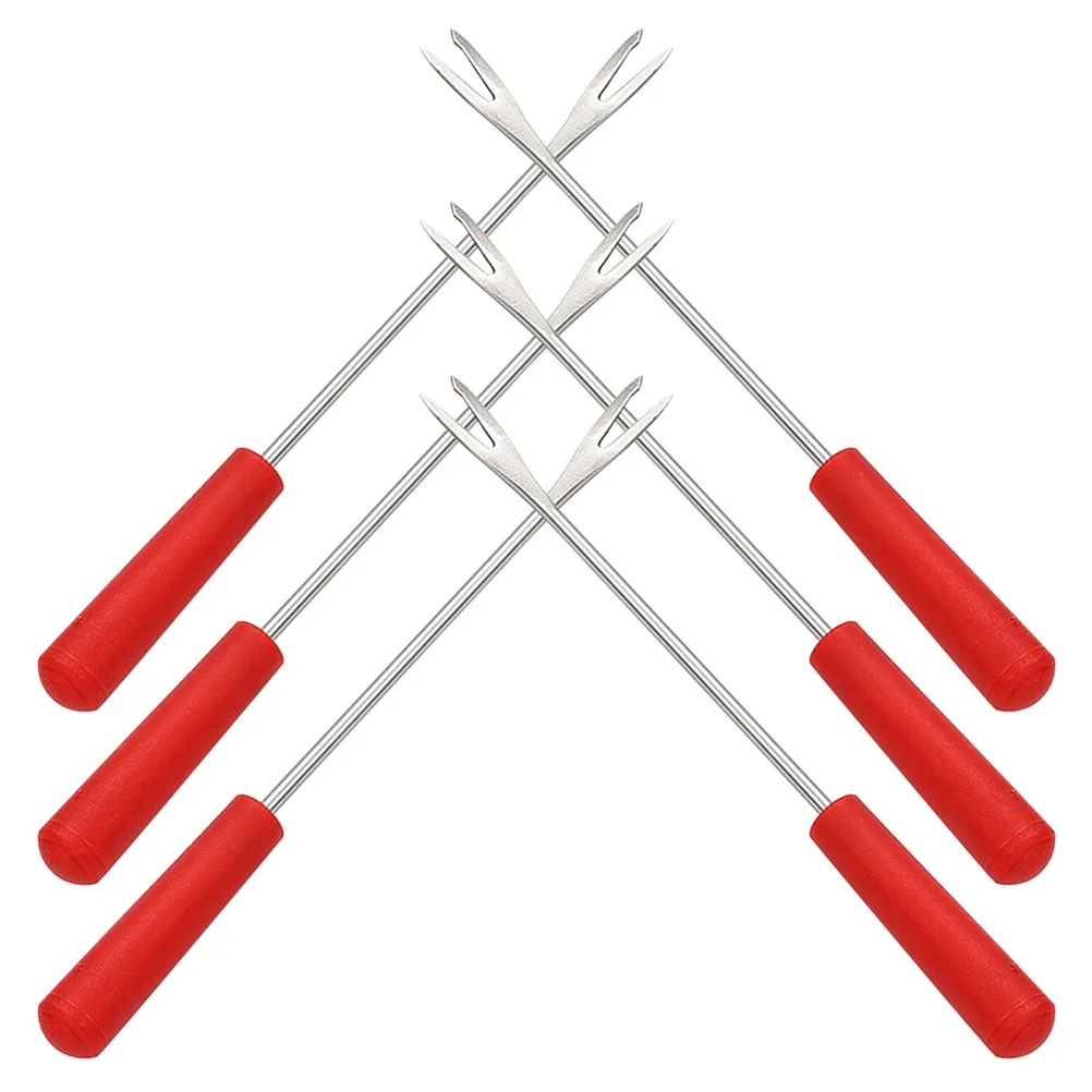 

6pcs Stainless Forks Reusable Metal Corn Holder Bbq Corn Skewers Meat Fruit Cheese Fork Picnic Outdoor Cooking Tools Set