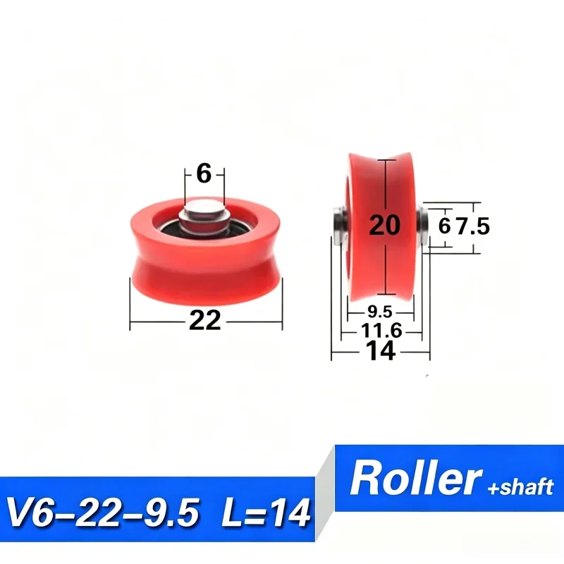 20 Stück 626 625 604 POM V-Nut-Typ mit Welle, Fenster-Tür-Schieberad, Rollenlager, ROLLENRAD 20/21/22/26mm, NICHT-STANDARDSIZE – Detail 12