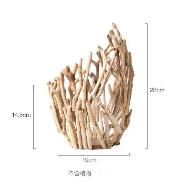 

Modern Wood Desktop Hydroponics Vase Living Room Bedroom Household Home Decoration Office Dried Flower Arrangement Crafts