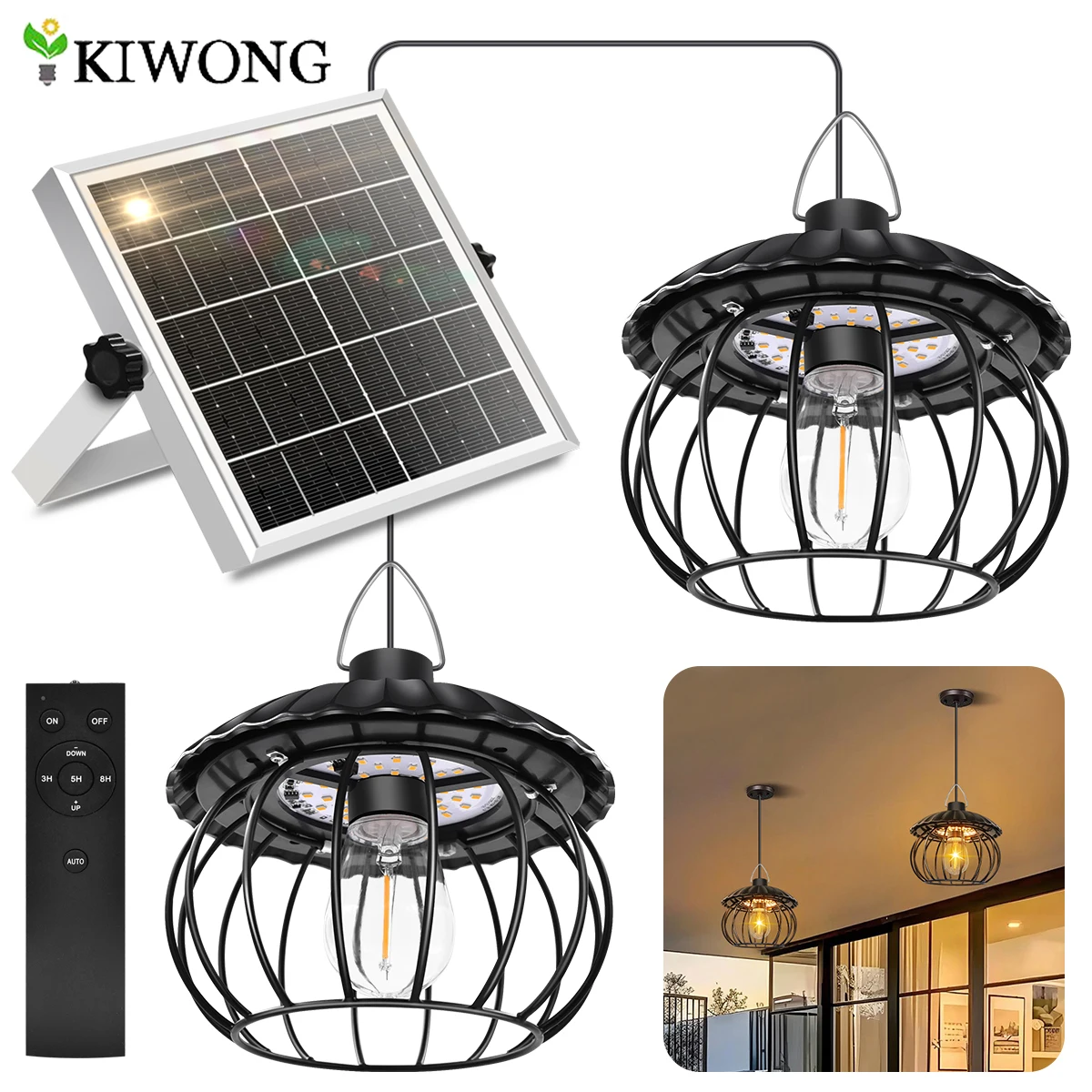 Split Solar Powered Pumpkin Solar Lights Remote Control Timer IP65 Waterproof for Courtyard Pergola Patio Gazebo Barn Outdoor