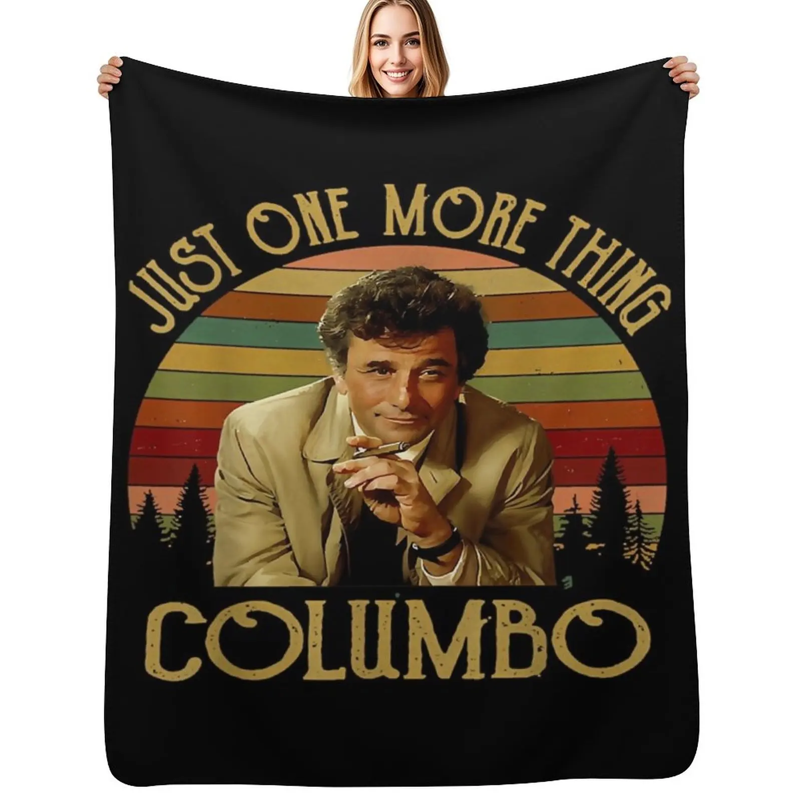 

Music Retro Funny Men Columbo Gifts Music Fans Throw Blanket Camping Flannel Fabric warm winter Softest Blankets