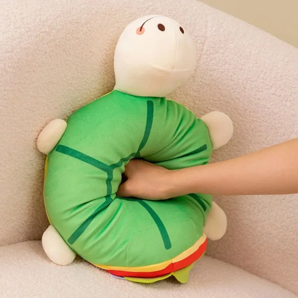 Pillow Stuffed Hamburger Flip Tortoise Cushion Animal 2-in-1 Flip Sides Plush Doll Kawaii Fun Turtle Plush Doll Girls