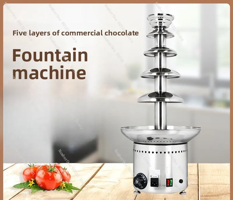 Commercial five-layer chocolate fountain machine: for cafeterias and hotels