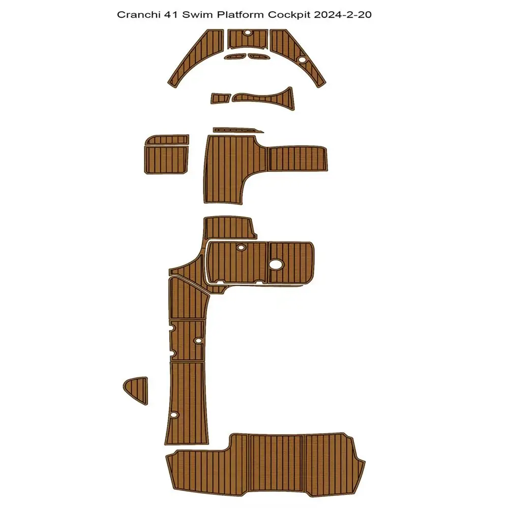 

2006 Cranchi 41, платформа для плавания, коврик для кокпита, лодка, пена EVA, искусственный тиak, напольный коврик SeaDek, стиль Gatorstep, самоклеящийся V581 9K4PA