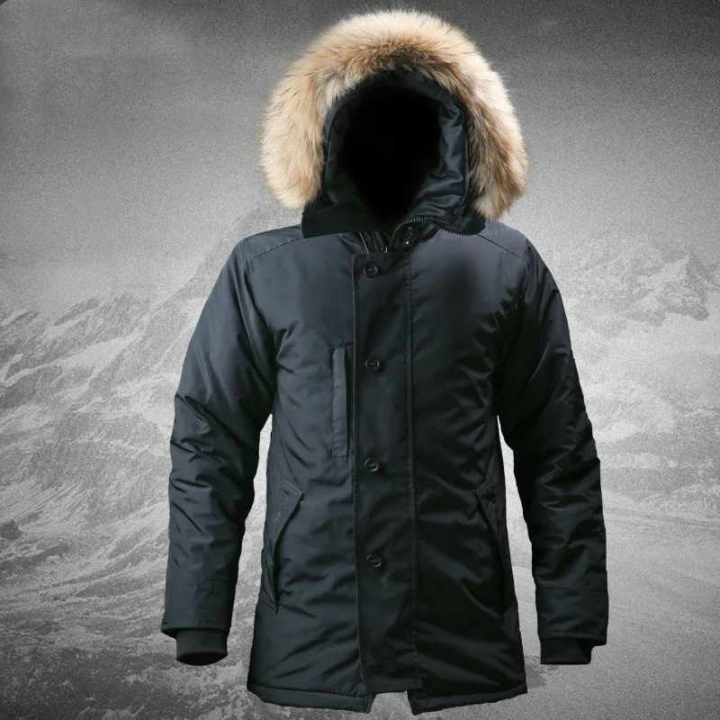 N3B Winter Polar Coldproof Cotton Clothing Men's Warm Hooded Fur Collar Parka Outdoor Trekking Windbreakers Hunting Assault Suit