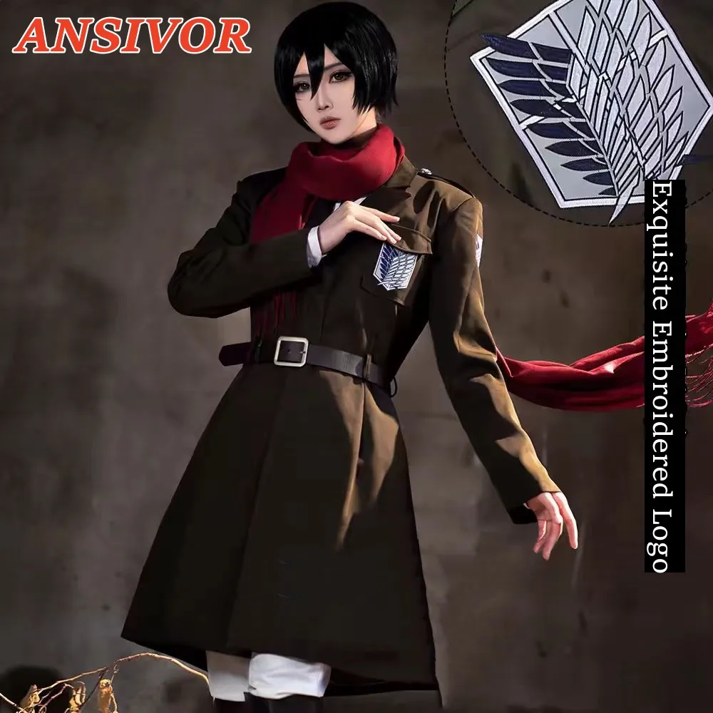 Mikasaa Ackermann Cosplay Costume Anime Cosplay【S-2XL】Cosplay Levii/Mikasaa Uniform Plus size