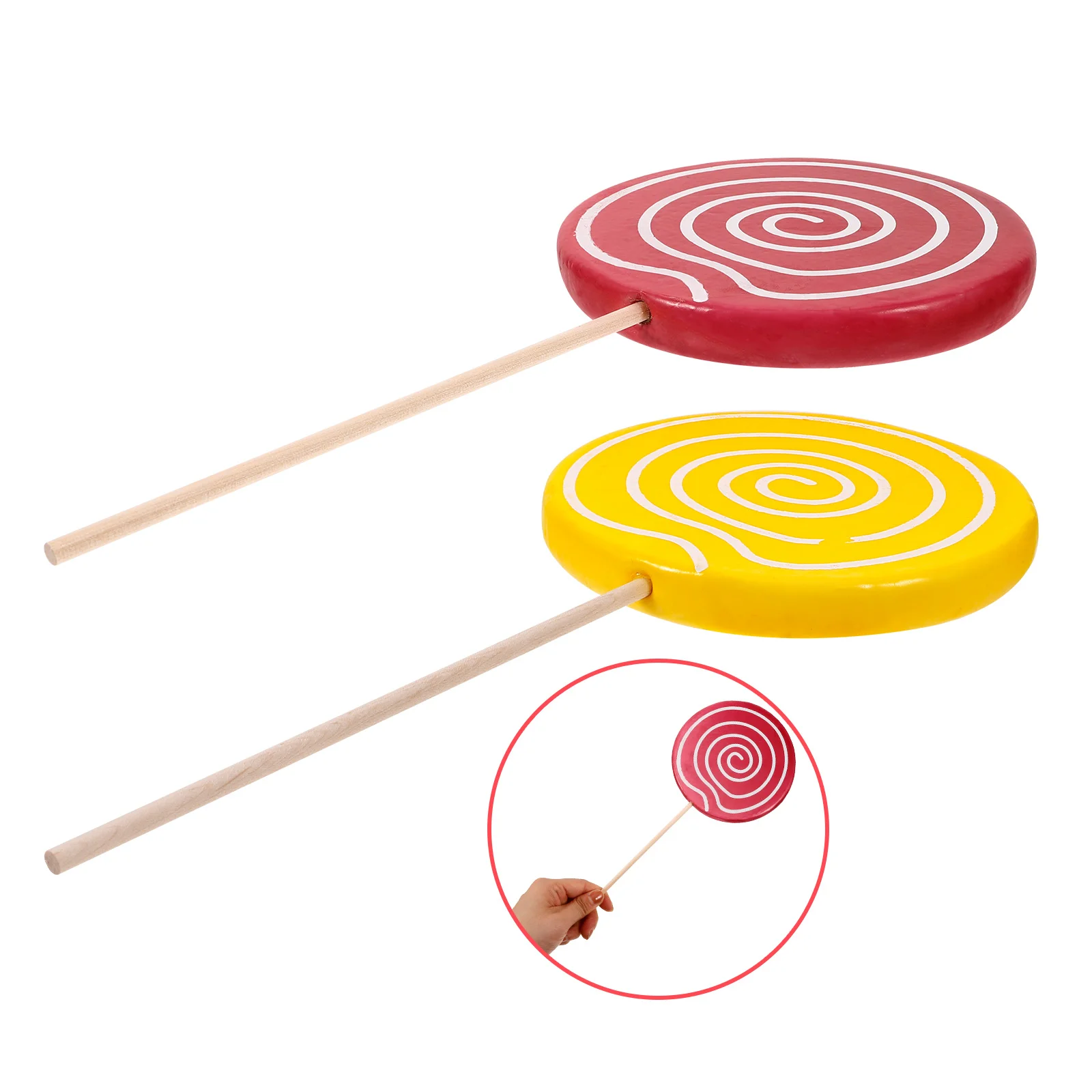 

2 Pcs Fake Lollipop Model Decorative Ornament Candy Photo Props Simulation Food Sweets Cake Decorations