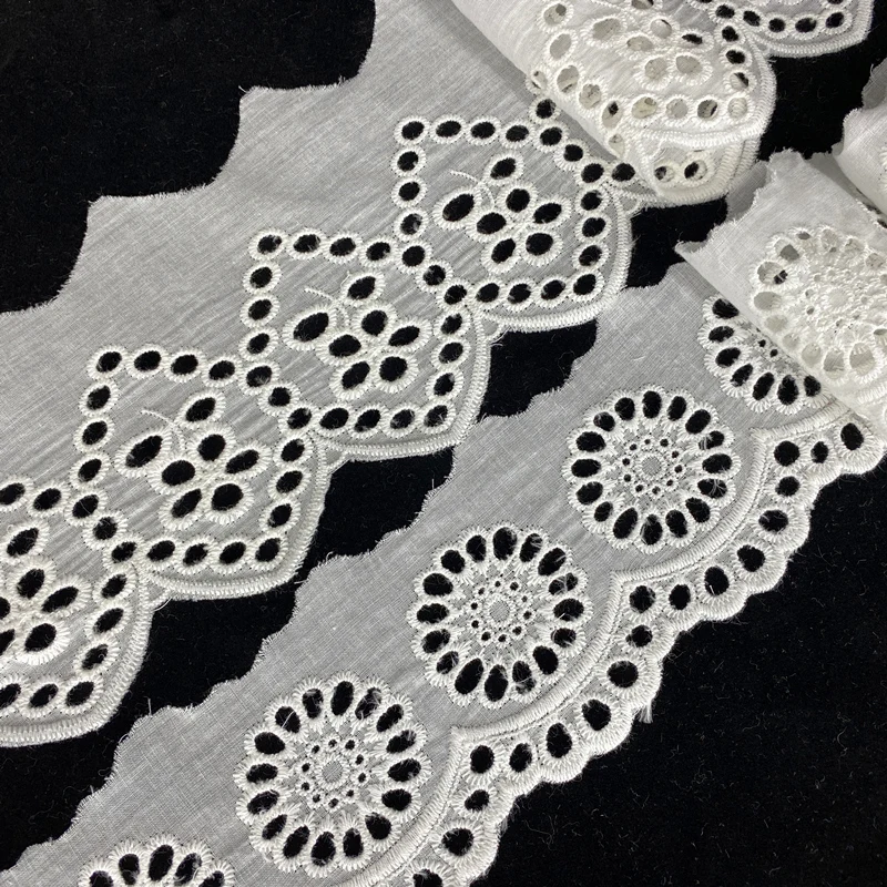 Custom Made Lace Accessories, Dress with Skirt Decoration, Collar Embroidery, Hollow Cotton Thread, Edge Fabric Material,  New