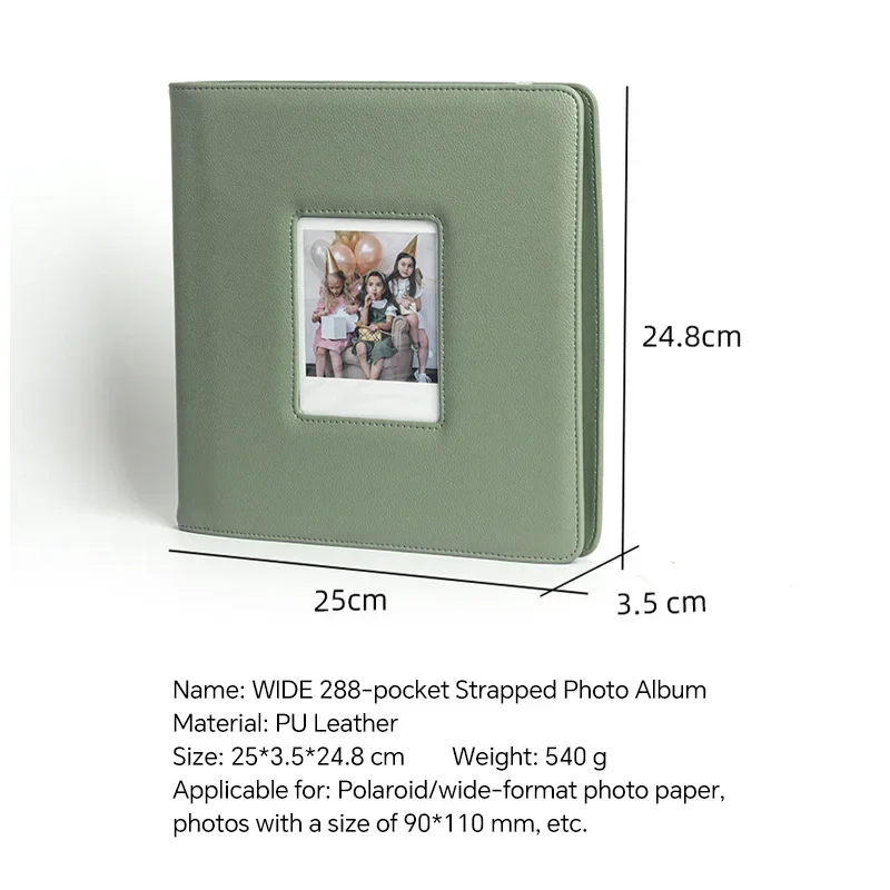 288 Pockets Large Instant Photo Album | PU Leather for Polaroid I-Type/600/SX70 & Fujifilm Instax Wide (Max 9x11cm)