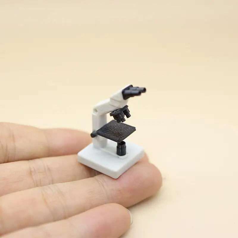 (.) Mini Microscope Model With Realistic Design Perfect For Dollhouse Decor Sand Table Building Photo Props