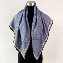 Thicken 100% Silk Scarf Shawl Cape Double Sided Paisley Printed Head Silk Scarf for Hair Wrapping 35