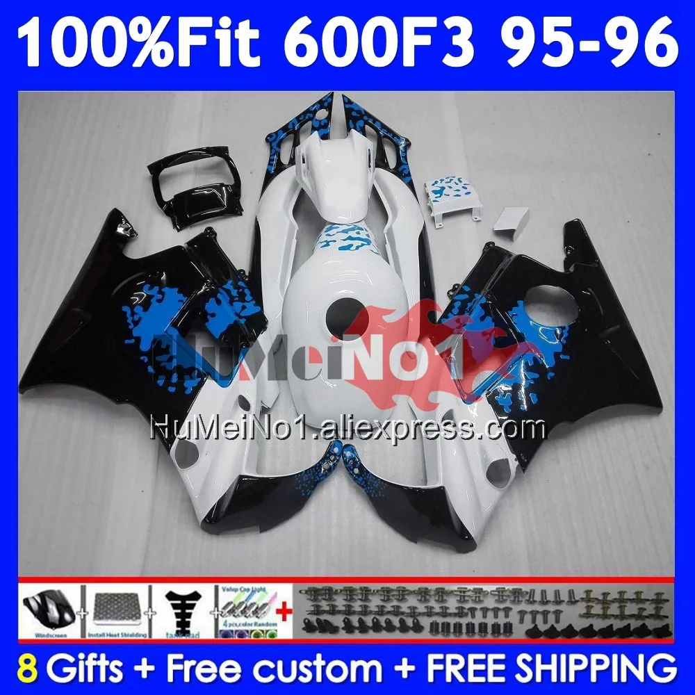 OEM Body +Tank For HONDA CBR600 F3 FS CBR600FS 38No.12 CBR 600F3 600 F3 CBR600F3 1995 1996 95 96 Injection Graffiti blue Fairing