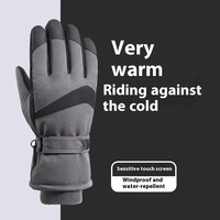 2PCS Motorcycle Outdoor Sport Skii Touch screen Glove Winter Velvet Thick Waterproof Windproof Rainproof Snow Resistant Glove