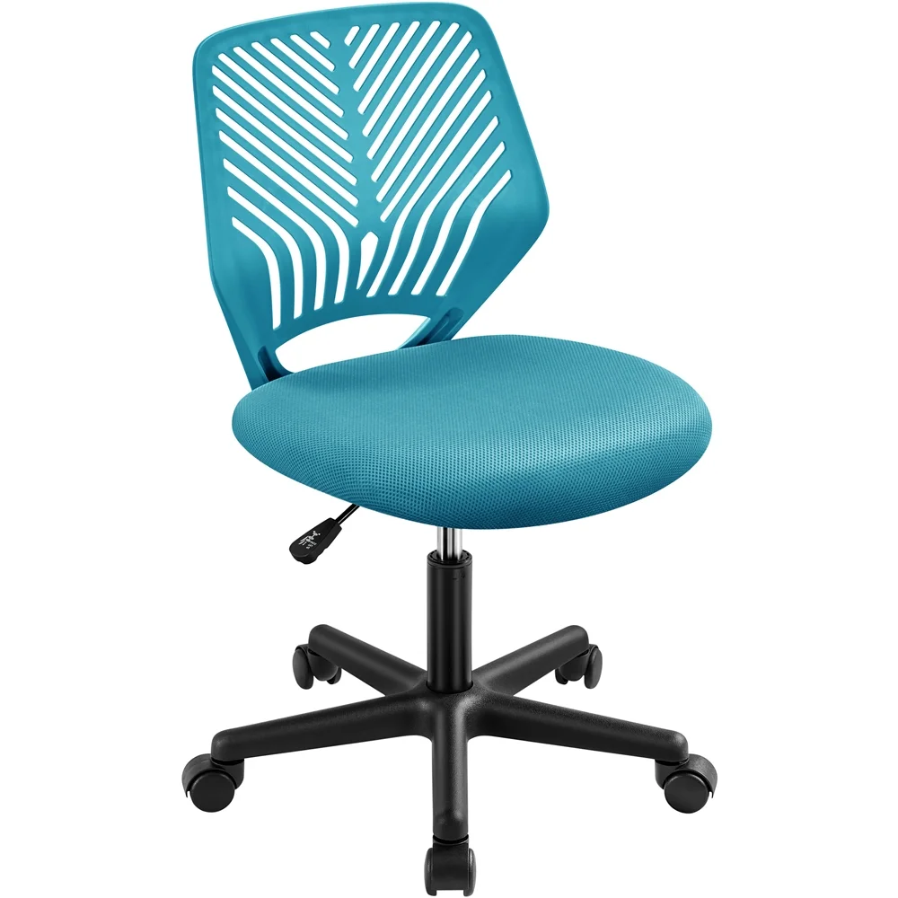 

Adjustable Armless Mid Back Office Chair, Turquoise