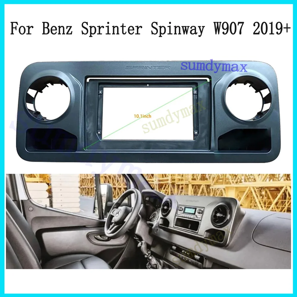 

10.1 Inch 2 Din Car Radio Fascia For Benz Sprinter Spinway W907 2019 2020 2021 2022 car Panel Dash Frame cable