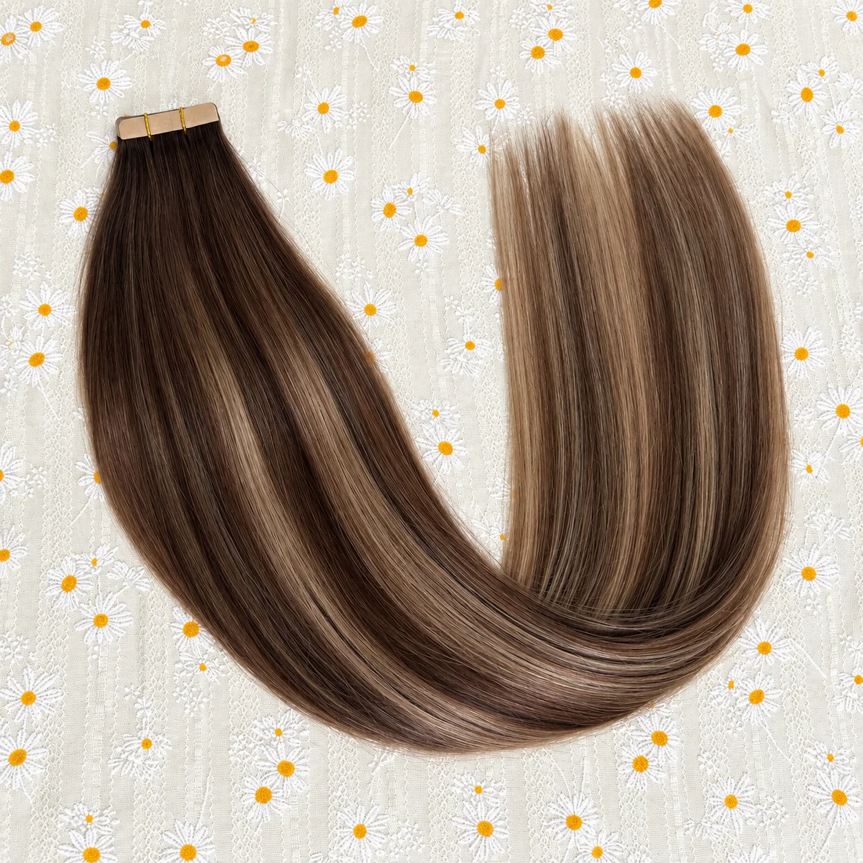 Seamless Skin Weft PU Tape In Human Hair Extensions T4 27 P4 Brown Highlight Blonde Remy Straight Hair 21Pcs Each Pack For Women