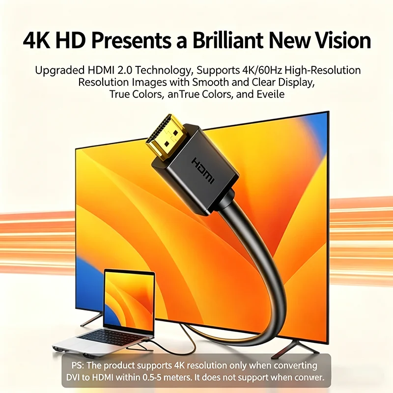 UGREEN HDMI to DVI Cable 4K60Hz Bi-Directional DVI to HDMI Converter Cord for Laptop PC Projector Monitor HD Video