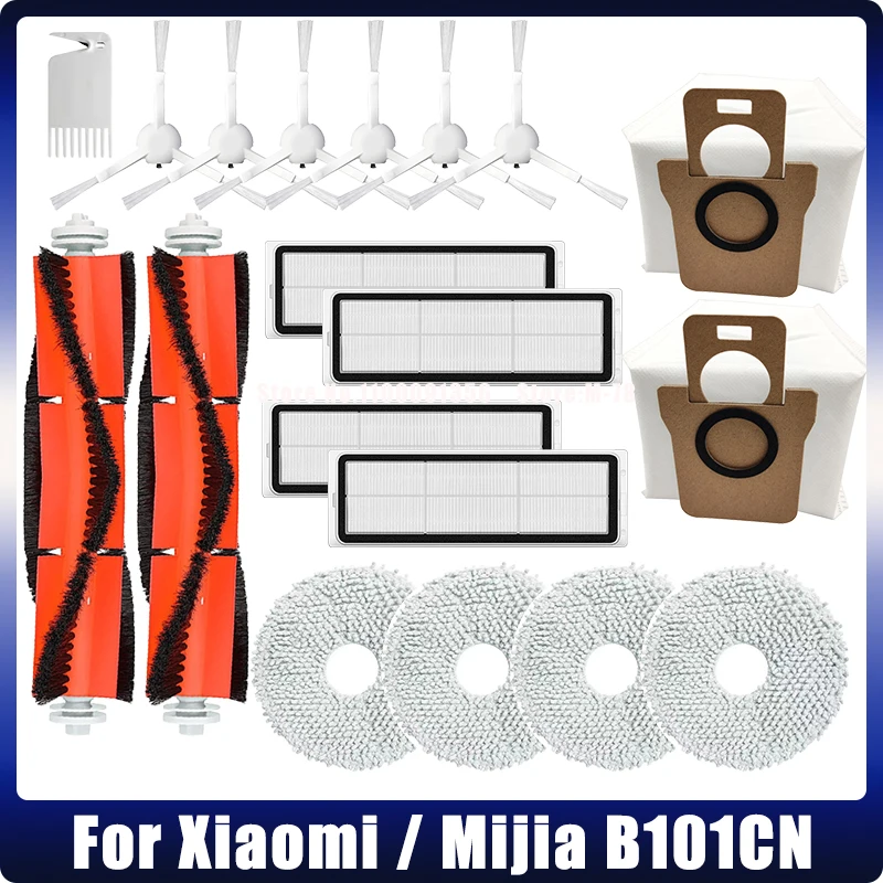 Phụ Kiện Bên Chính Bàn Chải Bộ Lọc Hepa Túi Bụi Cây Lau Nhà Vải Lót Dành Cho Xiaomi Mijia B101CN Robot Máy Hút Bụi Phần Thay Thế