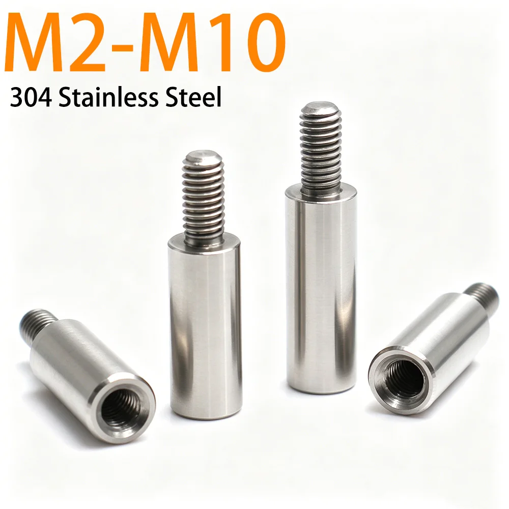 304 Stainless Steel Single End Threaded Standoff Round Spacer Pillar Motherboard Mounting Screw M2-M10