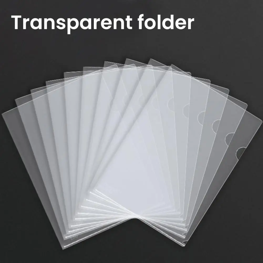 

30 Pcs Clear File Folders A4 Letter Size Transparent L-Type Document Case Plastic Paper Sleeves for Office School Supplies