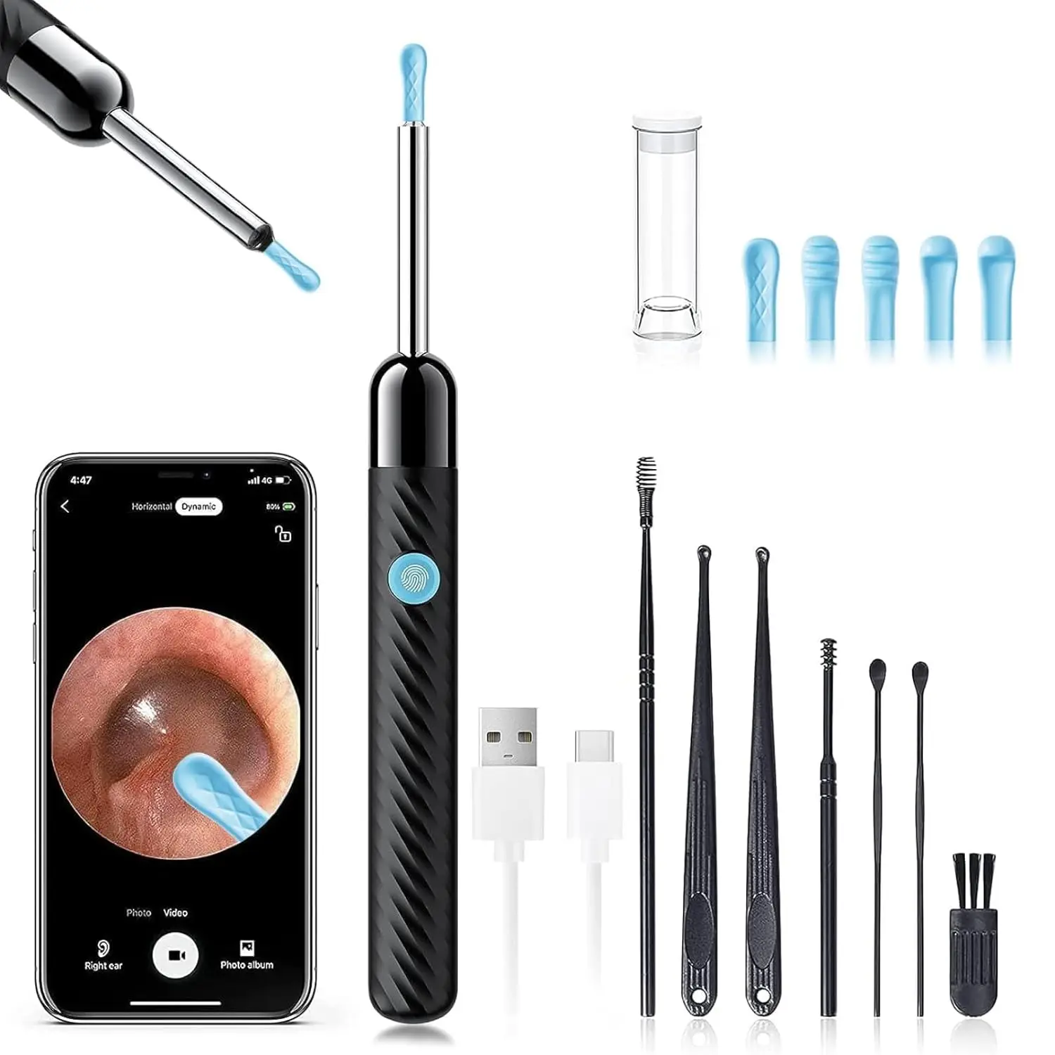 

Ear Wax Removal Kit with 1080P Camera, 8 Tools, FSA HSA Eligible for iOS Android