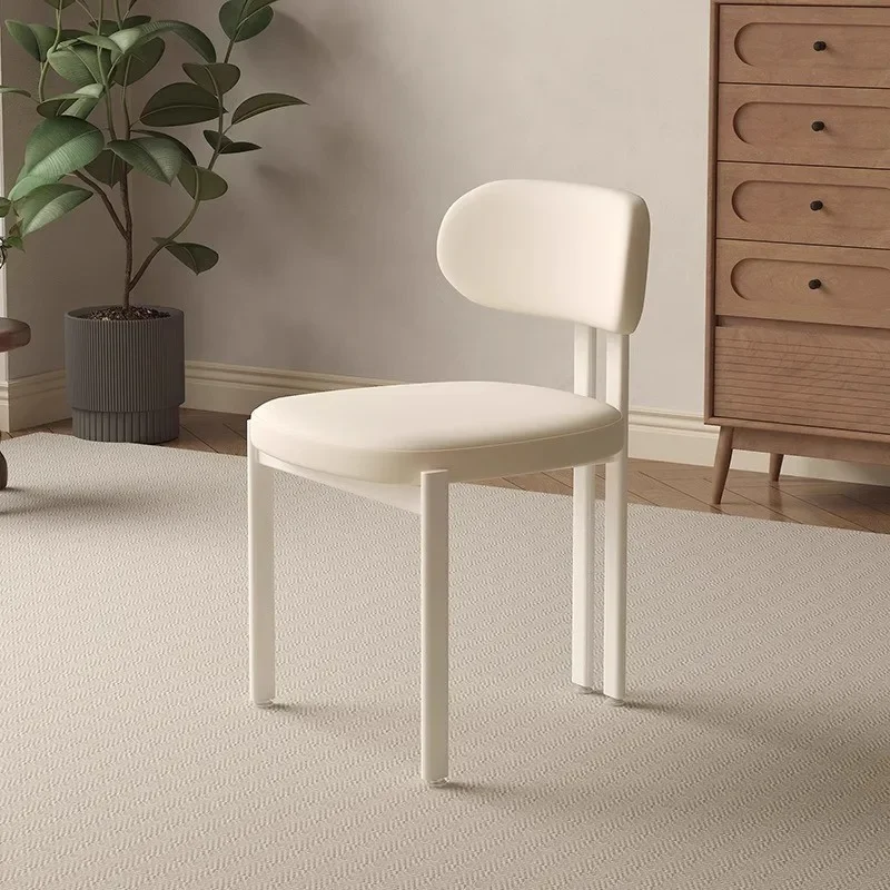 French Cream Style White Dining  Home Modern Minimalist Designer  Italian Minimalist Backrest High-end Stool