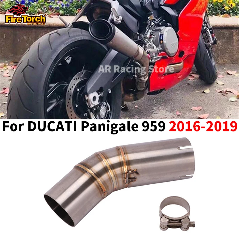 

Slip On For Ducati 959 Panigale 2016 - 2019 Motorcycle Exhaust Escape Moto Modify Middle Link Pipe Connecting 60mm Muffler