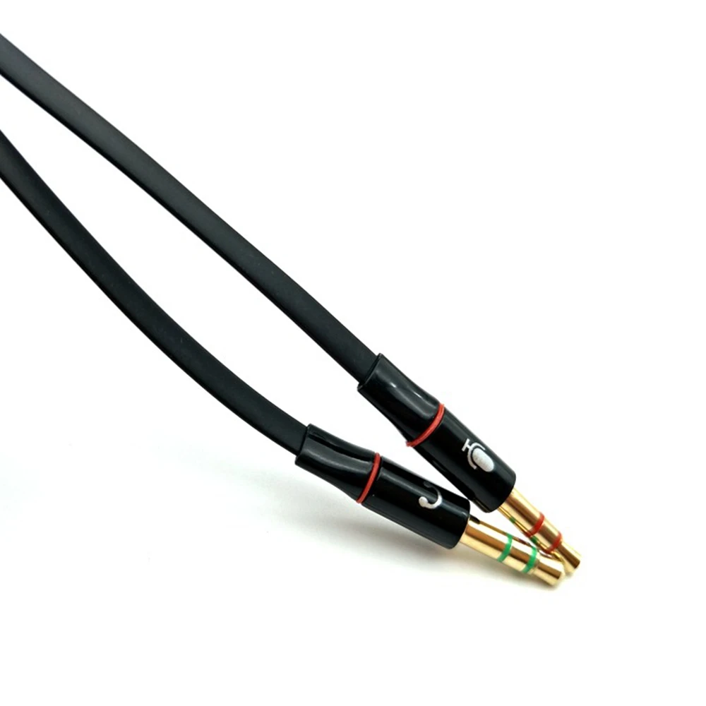 Zwarte 3.5Mm Y Splitter 2 Jack Plug Naar 1 Vrouwelijke Hoofdtelefoon Microfoon Audio Adapter Di 3K