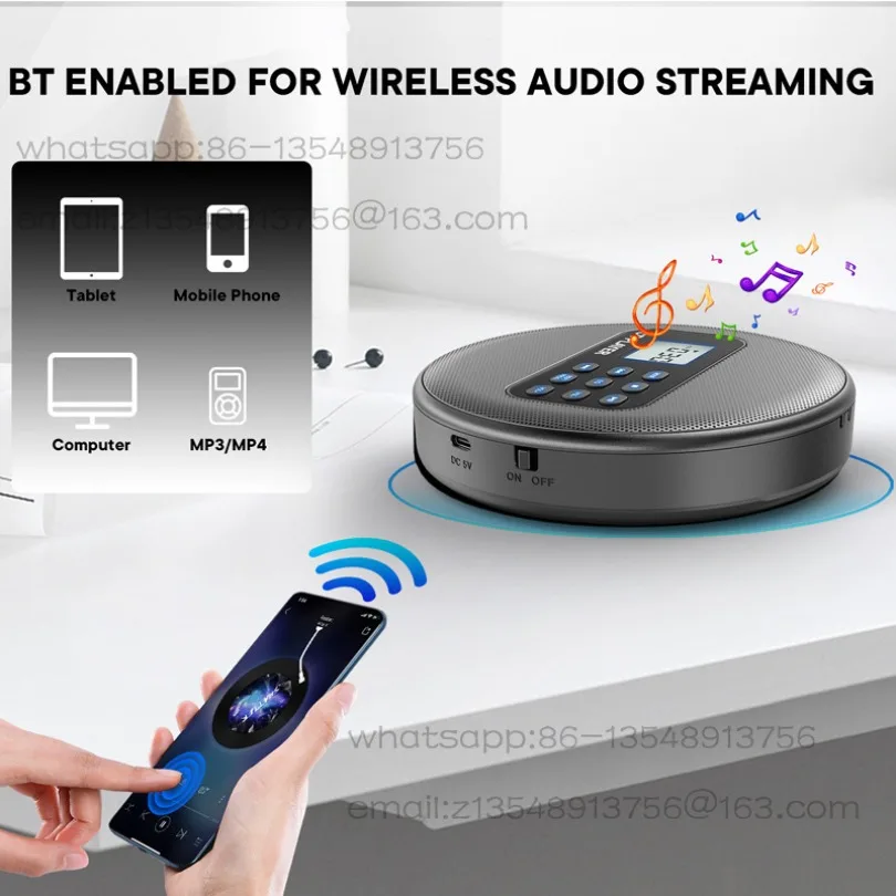 Multifunction CD Player Portable Learning CD Repeater Stereo Bluetooth Audio Player