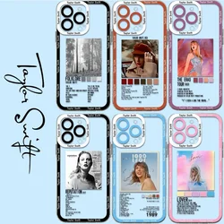 Hot Singer Poster Phone Case For-T-T-TaylorS iPhone 16 15 14 13 12 11 Mini Pro Max X XR 7 8 Plus Transparent Cover-S-S-Swifts