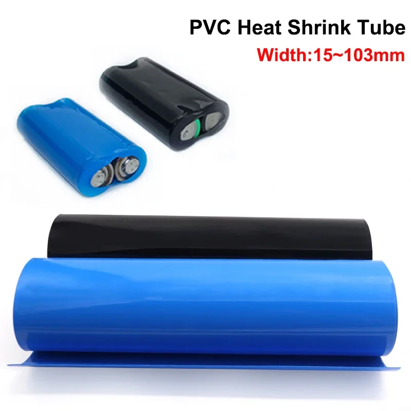 

2/3/5/8/10/20M PVC Heat Shrink Tube 18650 Width 15mm ~ 103mm Insulated Film Lithium Case Heat Shinkable Sheath Shrink Wrap