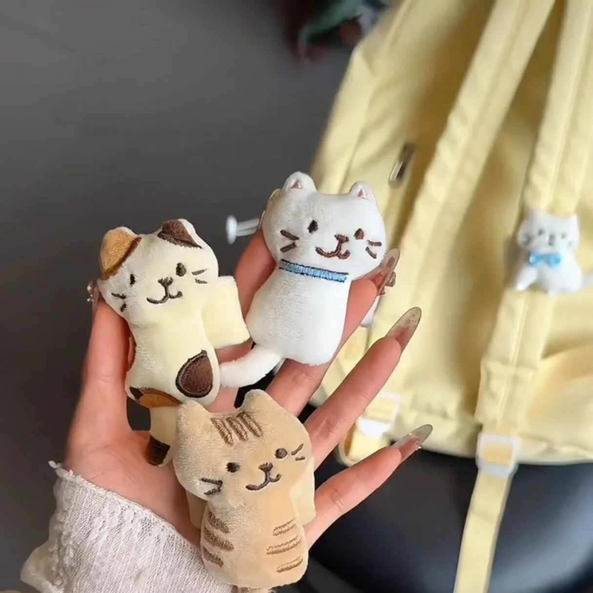 Kawaii Kitten Plush Bag Pendant Mini Cat Plush Doll Cartoon Plush Doll Bag Charms Soft Animal Stuffed Student Gifts view 6