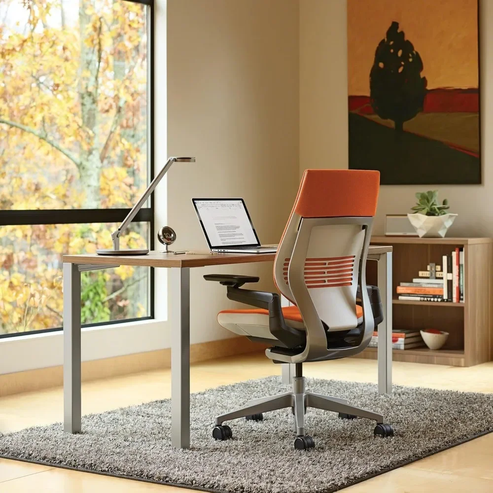 Ergonomic Work Chair with Wheels for Carpet - Comfortable - Intuitive-to-Adjust for Desk - 360-Degree Arms