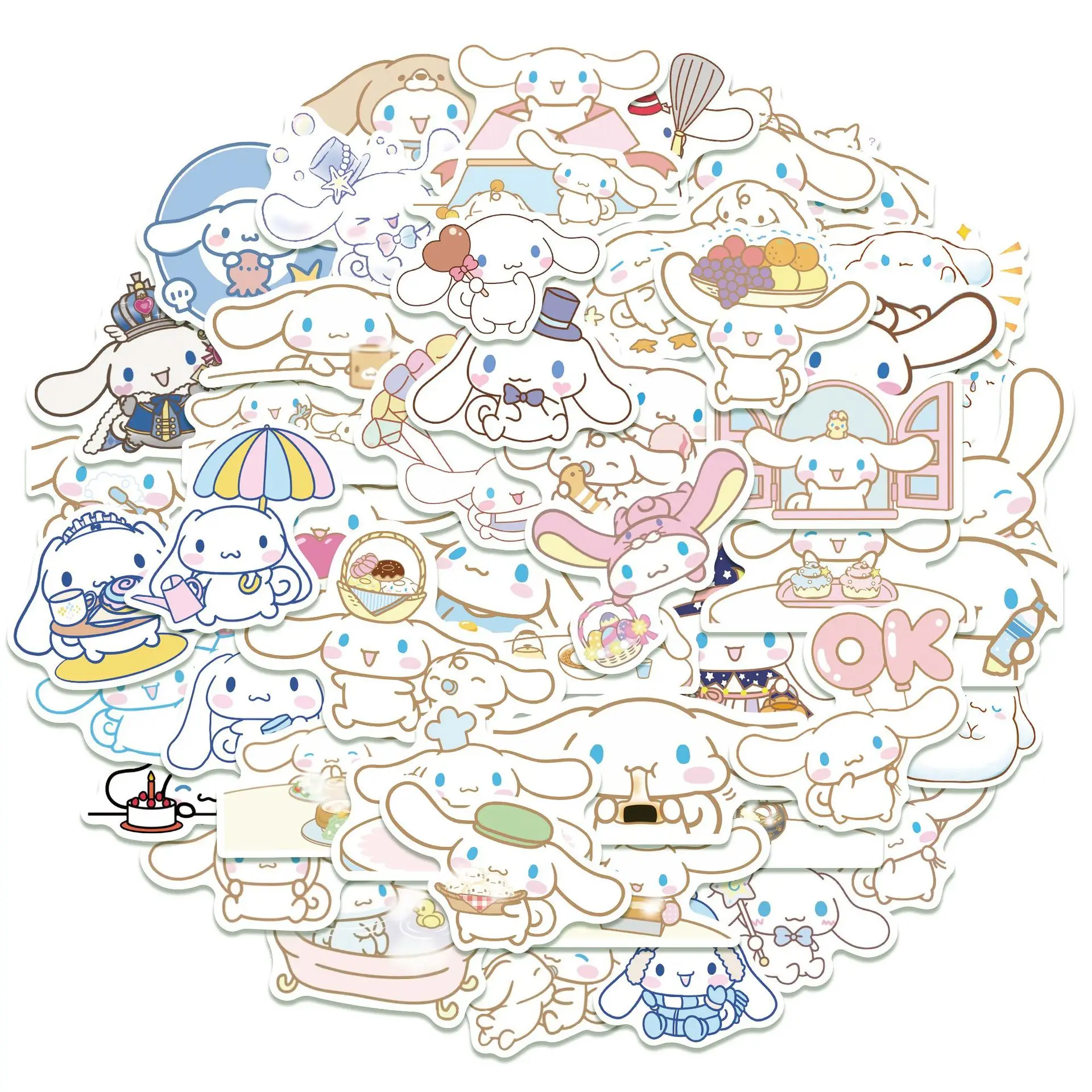 50Pcs Cinnamoroll Sticker Pack Cartoon Phone Case Waterproof Anime Stickers Cute Laptop Skin Kawaii Sanrio Stickers